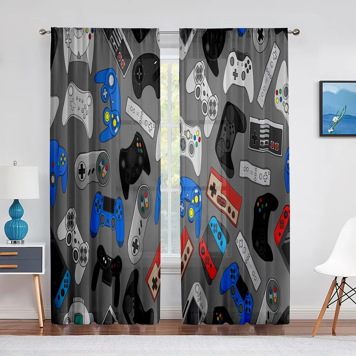 Retro Gaming Youtube - Cortinas con diseño de mando de
